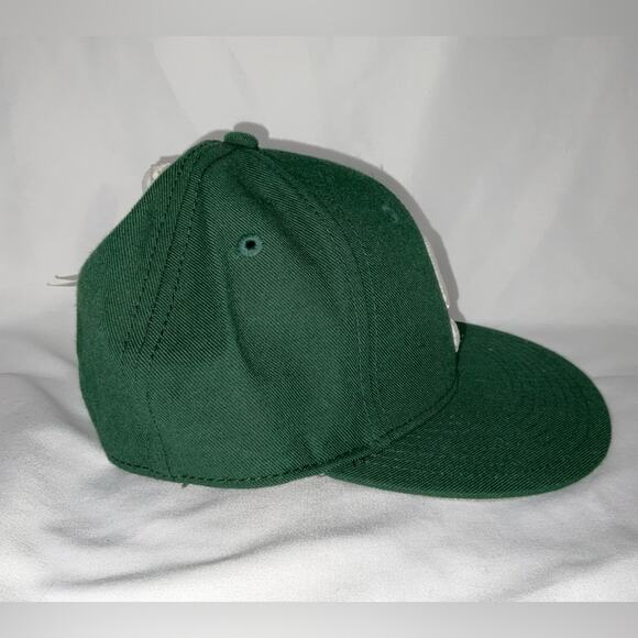 NWT NEW MICHIGAN STATE SPARTANS GREEN WHITE S FLAT BRIM BASEBALL HAT SZ 7 - Picture 2 of 7